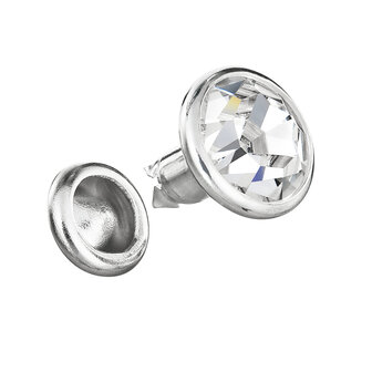 Preciosa Rivets silver - Crystal AB (SS18) met achterkant