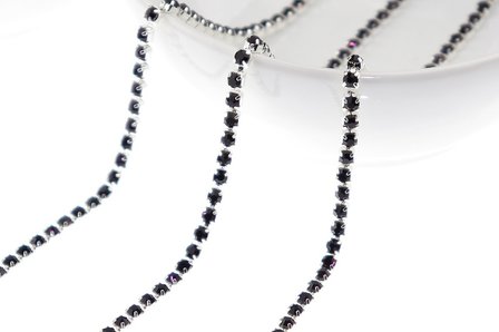 Strassketting Amethyst Silver Cup - 2.8mm (SS10) 