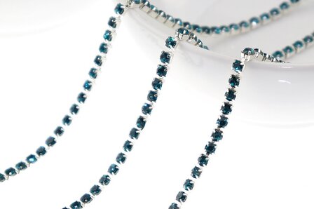 Strassketting Blue Zircon Silver Cup - 2.8mm (SS10)