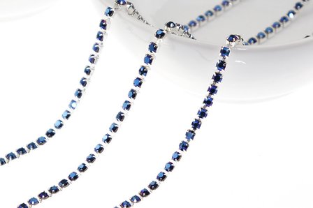 Strassketting Capri Blue Silver Cup - 2.8mm (SS10) 