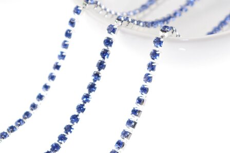 Strassketting Light Sapphire Silver Cup - 2.8mm (SS10)