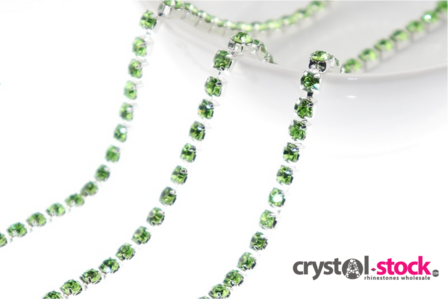 Strassketting Peridot Silver Cup - 2.8mm - op rol