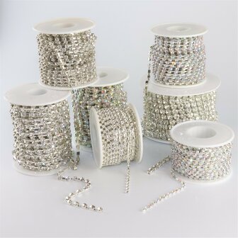 Strassketting Crystal Silver Cup - 5mm (SS20) - op rol