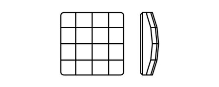Preciosa Chessboard Square MAXIMA - Jet HF 23980 (8 x 8 mm) per 144 stuks