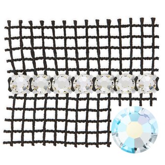 Preciosa Metal Banding met Chaton Rose MAXIMA - Crystal AB - 1 rij - per 10 meter (platte achterkant)