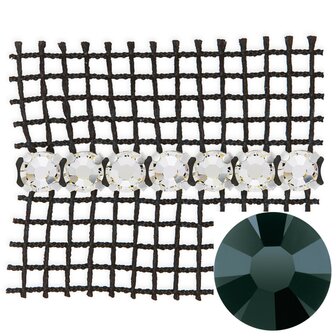 Preciosa Metal Banding met Chaton Rose MAXIMA - Jet - 1 rij - per 10 meter (platte achterkant)