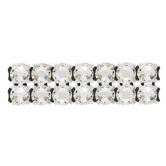 Preciosa Metal Banding met Chaton Rose MAXIMA - Crystal - 2 rijen - per 10 meter (platte achterkant)