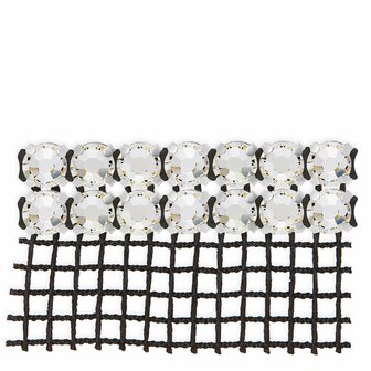 Preciosa Metal Banding met Chaton Rose MAXIMA - Crystal - 2 rijen - per 10 meter (platte achterkant)