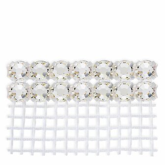 Preciosa Metal Banding met Chaton Rose MAXIMA - Crystal AB - 2 rijen - per 10 meter (platte achterkant)