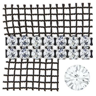 Preciosa Metal Banding met Chaton MAXIMA - Crystal - 2 rijen - per 10 meter (punt achterkant)