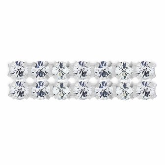 Preciosa Metal Banding met Chaton MAXIMA - Crystal - 2 rijen - per 10 meter (punt achterkant)