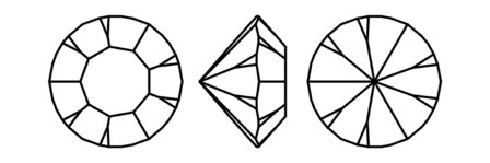 Preciosa Metal Banding met Chaton MAXIMA - Crystal AB - 2 rijen - per 10 meter (punt achterkant)