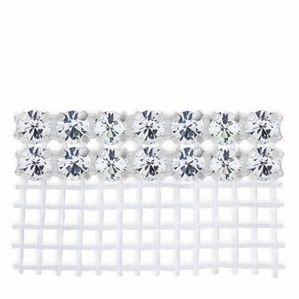 Preciosa Metal Banding met Chaton MAXIMA - Crystal AB - 2 rijen - per 10 meter (punt achterkant)