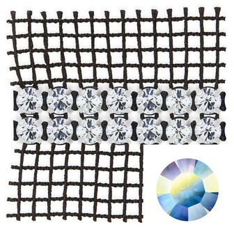 Preciosa Metal Banding met Chaton MAXIMA - Crystal AB - 2 rijen - per 10 meter (punt achterkant)