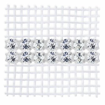 Preciosa Metal Banding met Chaton MAXIMA - Jet - 2 rijen - per 10 meter (punt achterkant)