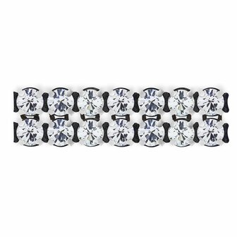 Preciosa Metal Banding met Chaton MAXIMA - Jet - 2 rijen - per 10 meter (punt achterkant)