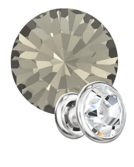 Preciosa Rivets silver - Black Diamond 40010