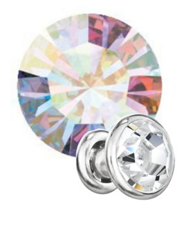 Preciosa Rivets silver - Crystal AB 00030