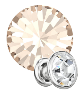 Preciosa Rivets silver - Gold Quartz 00530