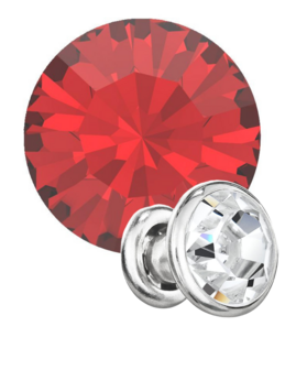 Preciosa Rivets silver - Light Siam 90070