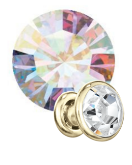 Preciosa Rivets gold - Crystal AB 00030