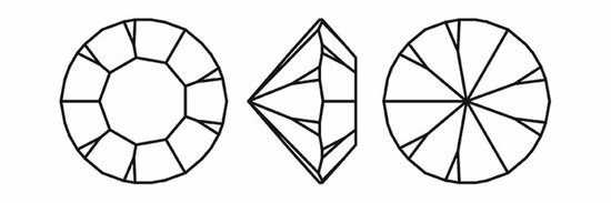 Crystal (ss3) Preciosa Chaton Maxima Pointed Back Jewelery stones - per 1440 stuks tekening