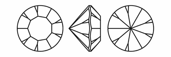Crystal (SS48) Preciosa Chaton Maxima Pointed Back Jewellery stones - per 144 stuks