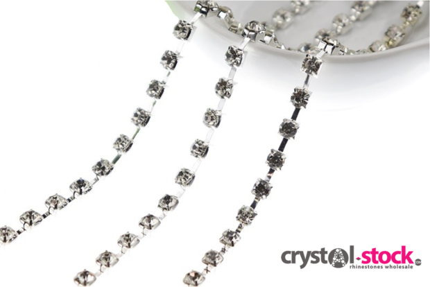 Strassketting Crystal  Silver Cup - 5mm - op rol