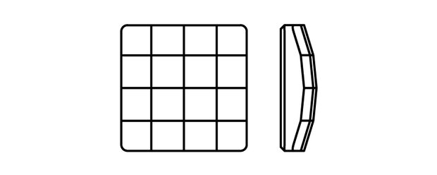 Preciosa Chessboard Square MAXIMA - Jet HF 23980 (10 x 10 mm) per 144 stuks