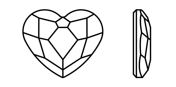 Preciosa Heart MAXIMA - Crystal DF 00030 (14 mm) per 108 stuks
