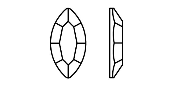 Preciosa Navette MAXIMA - Crystal DF 00030 (8 x 4 mm) per 720 stuks