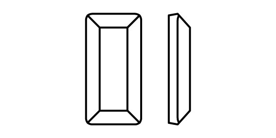 Preciosa Baguette MAXIMA - Crystal DF 00030 (4 x 2 mm) - per 1440 stuks (10 gross)