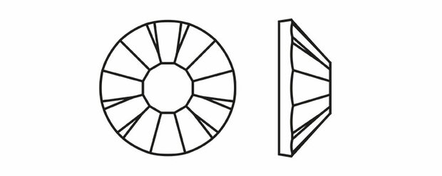 Preciosa Chaton Rose MAXIMA - Black Diamond DF 40010 (SS34) per 144 stuks