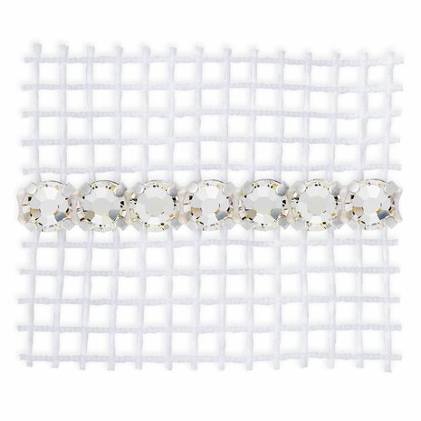 Preciosa Metal Banding met Chaton Rose MAXIMA - Crystal - 1 rij - per 10 meter (platte achterkant)