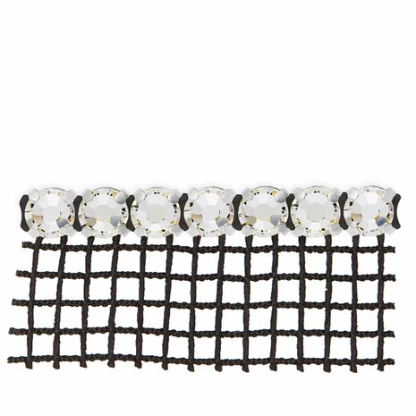 Preciosa Metal Banding met Chaton Rose MAXIMA - Crystal AB - 1 rij - per 10 meter (platte achterkant)