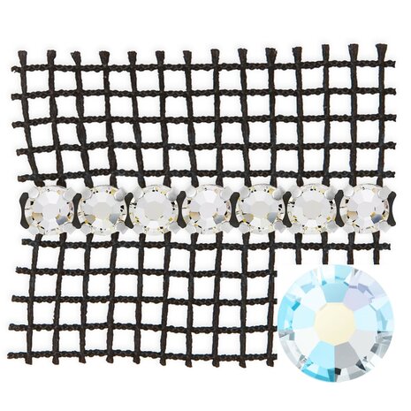 Preciosa Metal Banding met Chaton Rose MAXIMA - Crystal AB - 1 rij - per 10 meter (platte achterkant)
