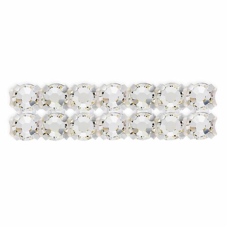 Preciosa Metal Banding met Chaton Rose MAXIMA - Crystal AB - 2 rijen - per 10 meter (platte achterkant)