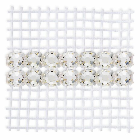 Preciosa Metal Banding met Chaton Rose MAXIMA - Crystal AB - 2 rijen - per 10 meter (platte achterkant)