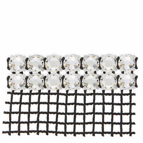 Preciosa Metal Banding met Chaton Rose MAXIMA - Crystal AB - 2 rijen - per 10 meter (platte achterkant)