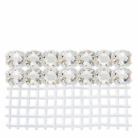 Preciosa Metal Banding met Chaton Rose MAXIMA - Crystal AB - 2 rijen - per 10 meter (platte achterkant)