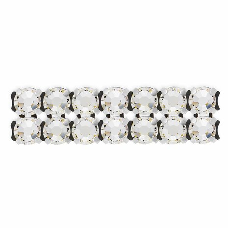 Preciosa Metal Banding met Chaton Rose MAXIMA - Jet - 2 rijen - per 10 meter (platte achterkant)