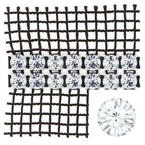 Preciosa Metal Banding met Chaton MAXIMA - Crystal - 2 rijen - per 10 meter (punt achterkant)