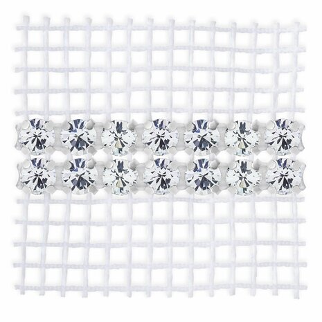 Preciosa Metal Banding met Chaton MAXIMA - Crystal - 2 rijen - per 10 meter (punt achterkant)