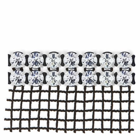 Preciosa Metal Banding met Chaton MAXIMA - Crystal - 2 rijen - per 10 meter (punt achterkant)