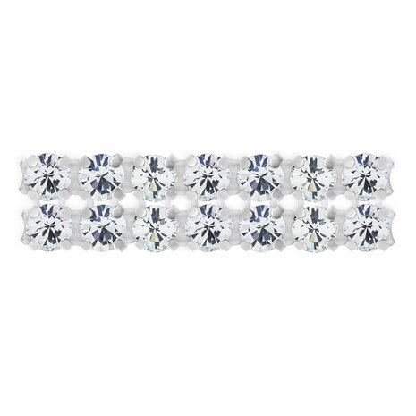 Preciosa Metal Banding met Chaton MAXIMA - Crystal - 2 rijen - per 10 meter (punt achterkant)