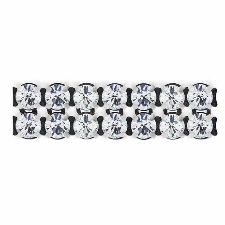 Preciosa Metal Banding met Chaton MAXIMA - Crystal AB - 2 rijen - per 10 meter (punt achterkant)