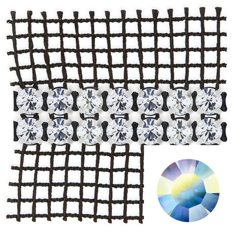 Preciosa Metal Banding met Chaton MAXIMA - Crystal AB - 2 rijen - per 10 meter (punt achterkant)