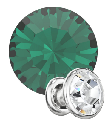 Preciosa Rivets silver - Emerald 50730
