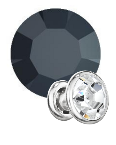 Preciosa Rivets silver - Jet 23980