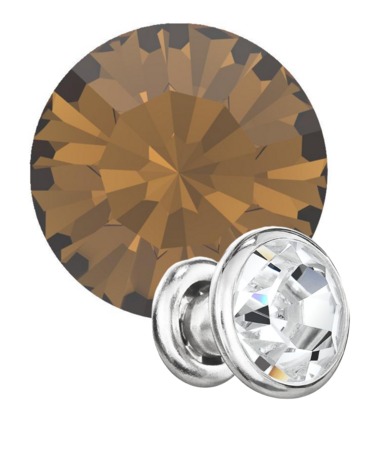 Preciosa Rivets silver - Smoked Topaz 10220